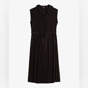 Billabong Sleeveless Black Midi Shirt Dress Button Down Belt Womens Small